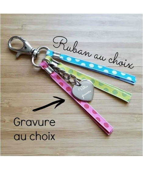 Porte clés ruban long PERSONNALISABLE