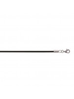 Cordon collier 45 cm noir avec fermoir en argent