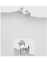 Boucles d'Oreilles Cheval Argent