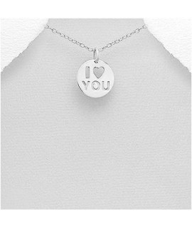 Pendentif coeur je t'aime argent