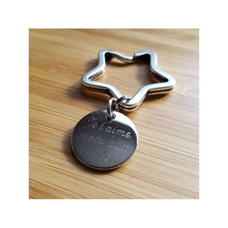 Porte-clés Étoile "Un Petit Câlin Pour Vous" - Carte De Remerciement, Cadeau Mignon Et Personnalisé