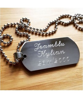 Collier Plaque Militaire Acier