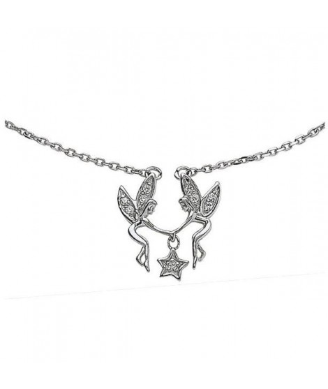 Collier 2 fées et étoile argent 