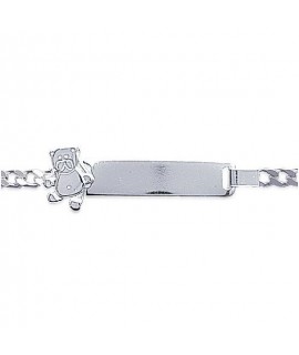 Gourmette Petit Ours d'Amour 16 cm en argent