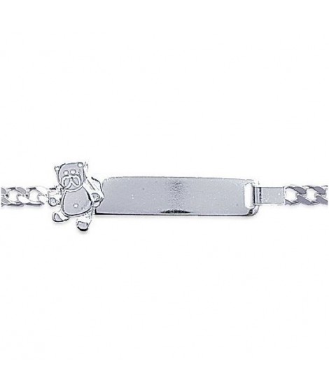 Gourmette Petit Ours d'Amour 16 cm en argent