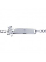 Gourmette Petit Ours d'Amour 16 cm en argent