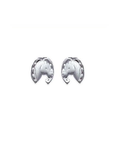 Boucles d'oreilles Fer à cheval poney argent