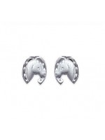 Boucles d'oreilles Fer à cheval poney argent