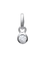 Pendentif solitaire oxyde de zirconium argent rhodié