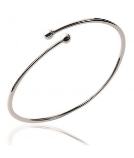 Bracelet jonc ouvert avec bille à visse pour y glisser un pendentif