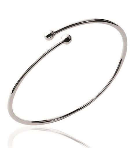 Bracelet jonc ouvert avec bille à visse pour y glisser un pendentif
