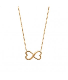 Collier infini 2 coeurs plaqué or