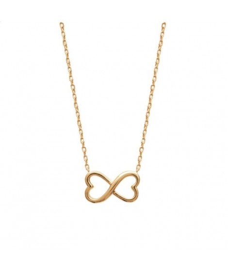 Collier infini 2 coeurs plaqué or