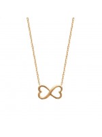 Collier infini 2 coeurs plaqué or