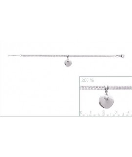 Bracelet chaîne double médaille 12 mm et oxyde de zirconium
