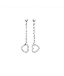 Boucles d'oreilles coeur argent 34 mm