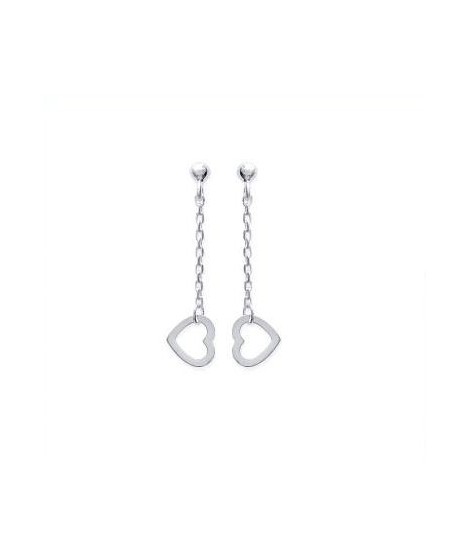 Boucles d'oreilles coeur argent 34 mm