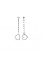 Boucles d'oreilles coeur argent 34 mm