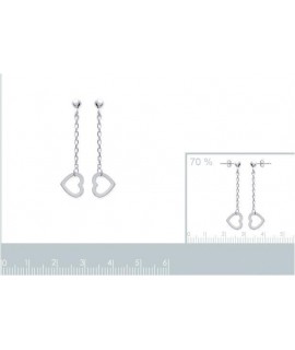 Boucles d'oreilles coeur argent 34 mm