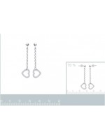 Boucles d'oreilles coeur argent 34 mm