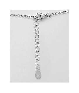 Collier carré square à graver en argent 925/000