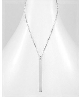 Collier barre à graver en argent 925/000