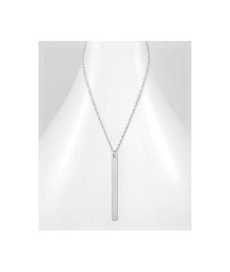 Collier barre à graver en argent 925/000