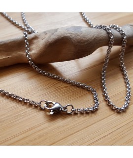 Collier sautoir gland d'automne médaille à graver en acier sur chaîne