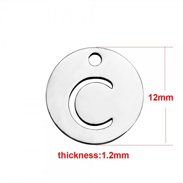 Porte-clés Personnalisé Lettre Alphabet – Acier Inoxydable Argent – Pendentif Métal