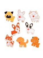 Lot de 8 pin's chiens dogs toutou en métal doré émaillé