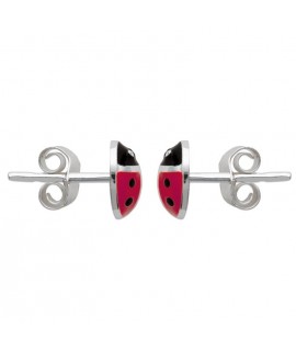 Boucles d'Oreilles Coccinelles Argent