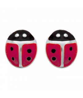 Boucles d'Oreilles Coccinelles Argent