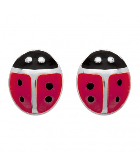 Boucles d'Oreilles Coccinelles Argent