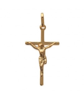 Pendentif croix en plaqué or 17 x 32 mm Jesus Christ