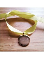 Médaille ronde 20 mm épaisse pendentif à graver plaqué or avec ou sans gravure