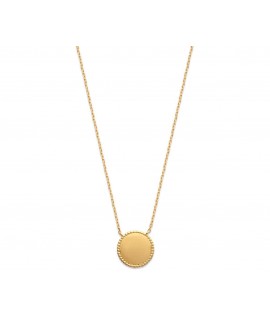 Collier pointillé avec médaille à graver en plaqué or jaune