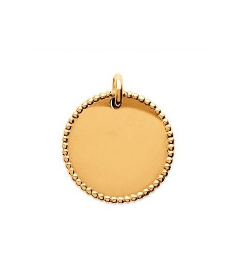 Médaille ronde pointillé pendentif à graver en argent rhodié