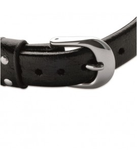 Bracelet Cuir Noir et Acier 21 cm