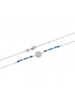 Bracelet nuances de bleu avec médaille à graver en argent rhodié