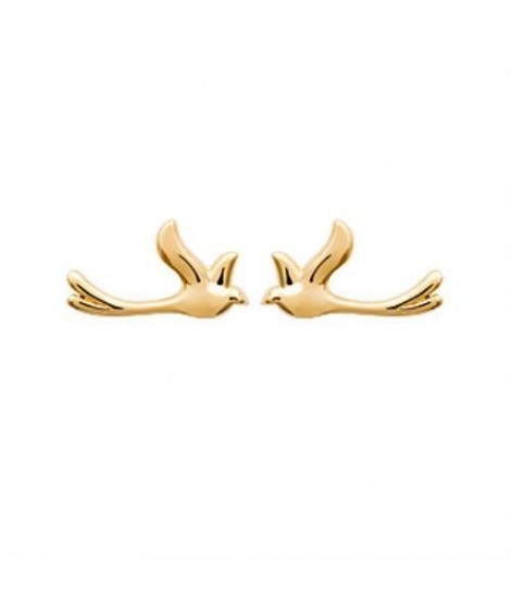 Boucles d'oreilles Oiseaux Hirondelle plaqué or