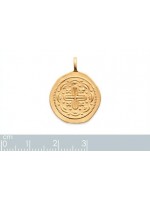 Pendentif médaille ronde Croix plaqué or