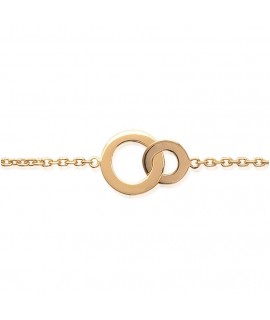 Bracelet double anneau en plaqué or