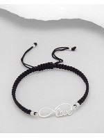 Bracelet infiny love macramé ajustable noir