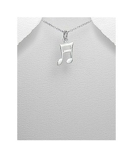 Pendentif note de musique double croche en argent