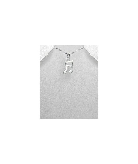 Pendentif note de musique double croche en argent