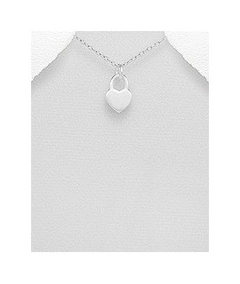 Pendentif petit coeur 10 mm en argent style cadenas