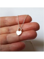 Pendentif petit coeur 10 mm en argent style cadenas