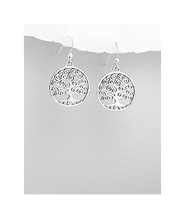 Boucles d'oreilles arbre de vie en argent