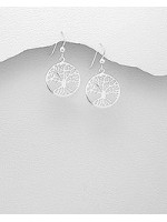 Boucles d'oreilles Arbre de vie en argent 23 mm