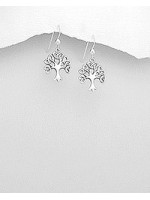 Boucles d'oreilles Arbre de vie en argent 30 mm